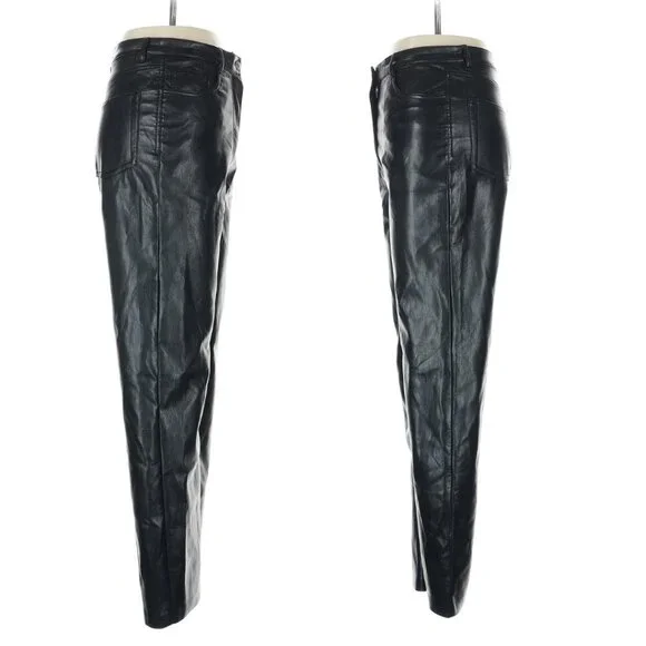 NWT Aritzia Wilfred The Melina Vegan Leather Pants in Black Sz 8, 34" inseam - Picture 4 of 9